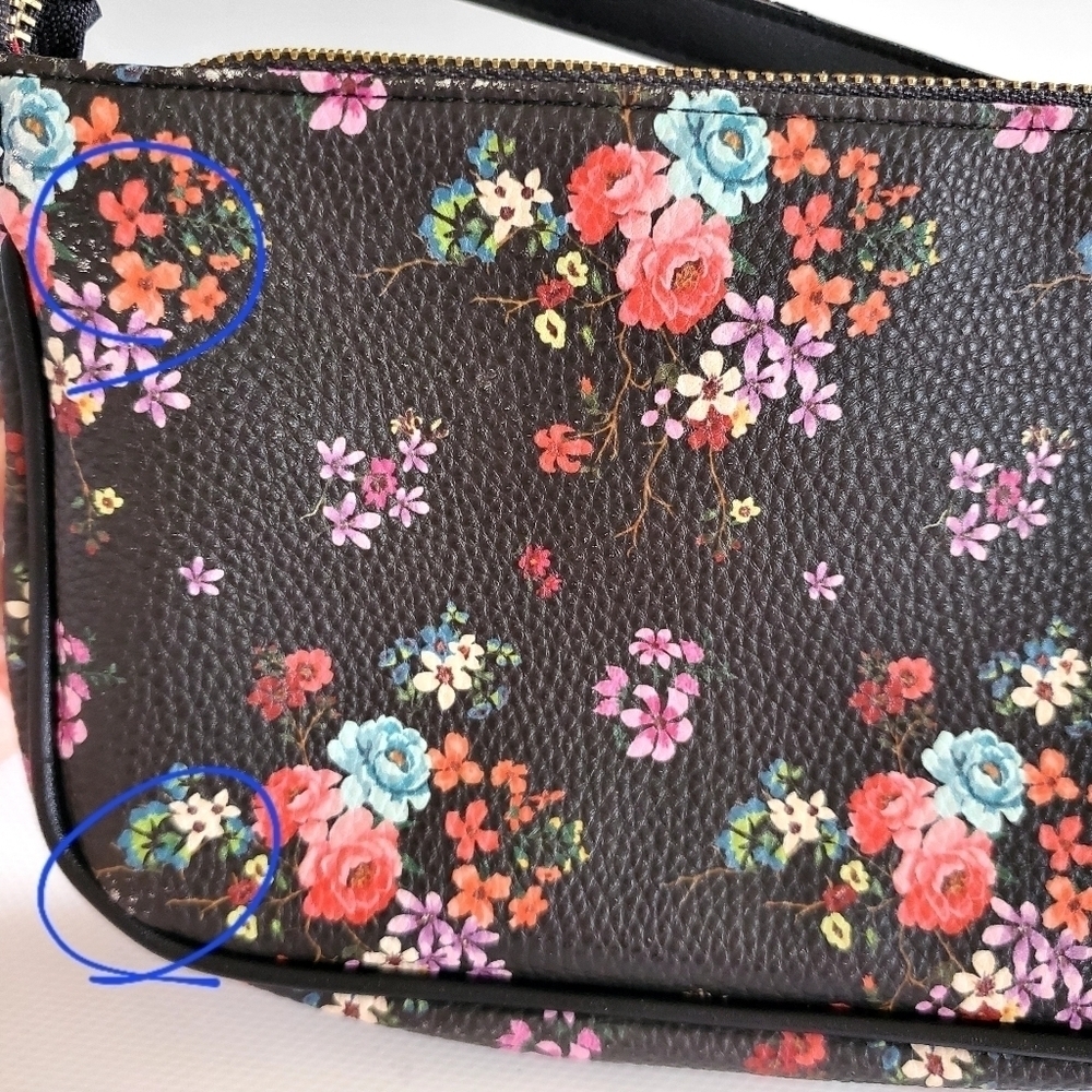 Steven Madden Small Floral Purse Black Red - Picture 10 of 13